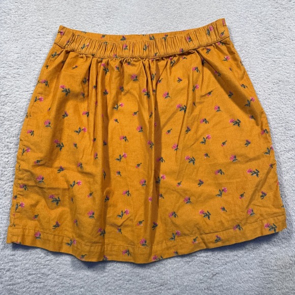 American Eagle Corduroy Skirt Floral‎ Print Button Front Pockets Women's Small - Picture 5 of 8
